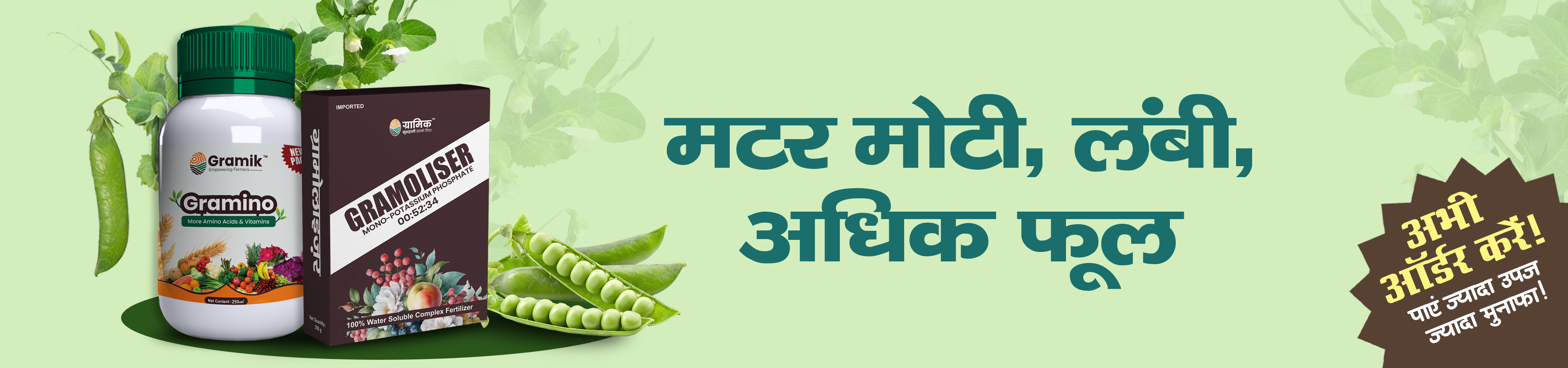 Gramoliser NPK 00:52:34 Fertilizer + Gramino Multimicronutrients Mixture liquid fertilizer Combo